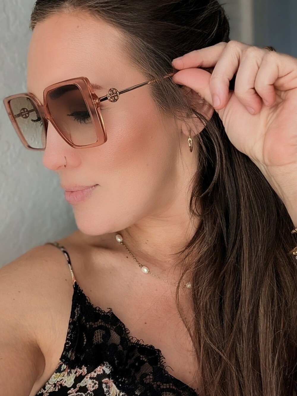 Tory Burch TY7205D Oversized Square Pink Gradient Sunglasses 56mm NIB - Picture 5 of 15